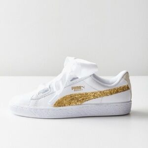 Puma Basket Heart Glitter Sneaker - Size 8